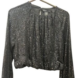 Sincerely Jules Black Sequin Blouse Medium